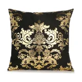 4PCS Home Cotton Decorative Gold Blocking Throw Pillow Case Cushion Covers For Sofa Couch Bed Chair