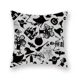 Halloween Holiday Pillowcase Cartoon Bat Skull Cushion Cover Sofa Cushion