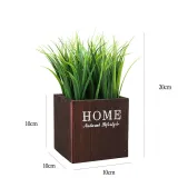 Artificial Orchid Grass Plant Combination Square Wooden Potted Landscape Decoration