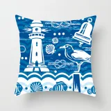 4PCS Home Cotton Decorative Ocean Mermaid Throw Pillow Case Cushion Covers For Sofa Couch Bed Chair