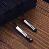 Pulling Type Square Necklace with Name Engrave DIY Customizable Mother's Day Gift