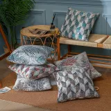 Hotsale Tropical Pattern Chenille Throw Pillows Geometric Jacquard Pillow Cases Cushion Covers