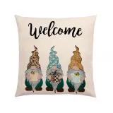 Home Decoration Christmas Cartoon Santa Claus Burlap Pillowcase Cute Pillowcase