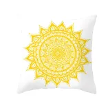 4PCS Home Cotton Decorative Yellow Stripe Throw Pillow Case Cushion Covers For Sofa Couch Bed Chair