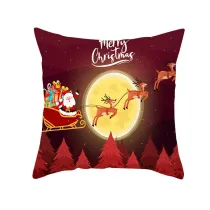 Home Decoration Christmas Red Santa Claus Pillowcase Cushion Pillow Cover