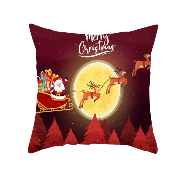 Home Decoration Christmas Red Santa Claus Pillowcase Cushion Pillow Cover