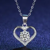 Silver Zircon Diamond Love Heart Pendant Chain Jewelry Earrings Necklaces Jewelry Sets