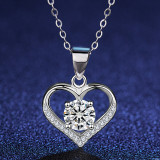 Silver Zircon Diamond Love Heart Pendant Chain Jewelry Earrings Necklaces Jewelry Sets