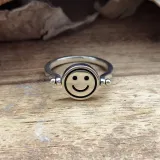 Fashion Jewelry Smiling Face Happy And Sad Rotation Ring