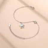 Rose Gold Silver Stars Love Zircon Diamond Chain Jewelry Bracelet