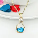 Heart Type Crystal Pendant Silver Golden Chain Jewelry Necklace