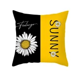4PCS Home Cotton Decorative Throw Pillow Daisy Pttern Case Cushion Covers For Sofa Couch Bed Chair