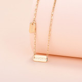 LUCKY English Tags Pendant Chain Jewelry Necklace