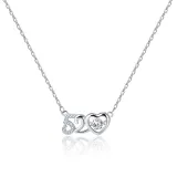 Sterling Silver Zircon Diamond 520 LovePendant Chain Jewelry Necklace