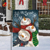 Merry Christmas Snowman Flag Slogan Garden Decoration