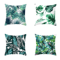 4PCS Home Cotton Decorative Leaves Flower Throw Pillow Case Cushion Covers For Sofa Couch Bed Chair