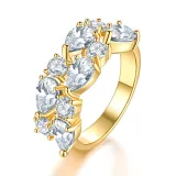 3PCS Drop Diamond Ring Earring Necklace Jewelry Set Crystal Gift For Women Girls