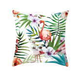 4PCS Home Cotton Decorative Bird Flower Leaves Throw Pillow Case Cushion Covers For Sofa Couch Bed Chair