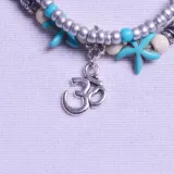 Turtle Anklets Multilayer Beads Handmade Animal Shell Beach Set Boho Foot Jewelry
