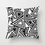 4PCS Home Cotton Decorative Black White Stripe Throw Pillow Case Cushion Covers For Sofa Couch Bed Chair