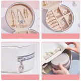 Zipper Type PU Leather Jewelry Box For Girls and Women