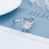 Jewelry Hexagram Daisy Spinner Rings for Anxiety Full Diamond Adjustable