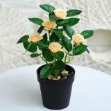Artificial Plant Potted Rose Flower Green Plant Bonsai Decoration