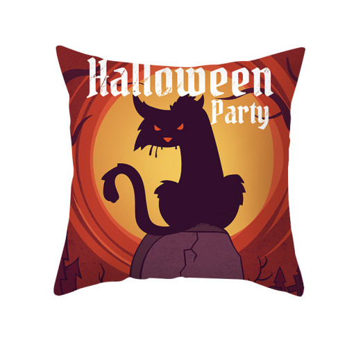 Halloween Holiday Cat Pillowcase Cushion Pillow Cover