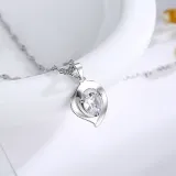 Sterling Silver Zircon White Diamond Clover Clavicle Pendant Chain Jewelry Necklace
