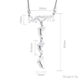 Hollow Out Necklace Pendant Feet with Name Engraved Custom Gift For Mom