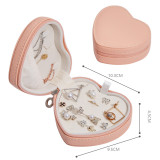 Heart Zipper Type PU Leather Jewelry Box For Girls and Women