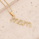 Mama Multicolor Letter Diamante Necklace Mom Jewelry Gift For Mother's Day