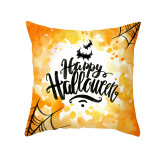 Yellow Halloween Holiday Pumpkin Cartoon Cushion Cover Sofa Cushion Cover Pillowcase