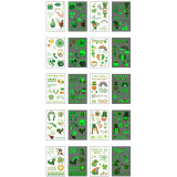 10PCS Noctilucence St. Patrick's Day Temporary Clover Tattoos Stickers