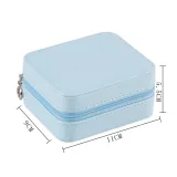 Rectangle Zipper Type PU Leather Jewelry Box For Girls and Women