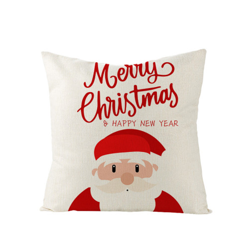 Santa Claus Pillowcase Cartoon Printing Home Sofa Cushion Cover