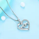 Love Heart Mom Necklace 925 Sterling Silver Necklaces Birthday Mother's Day Jewelry Gift for Women
