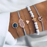 Pineapple Turtle Five Piece Set Clavicle Pendant Chain Jewelry Bracelet