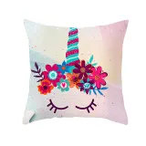 4PCS Rainbow Unicorn Home Cotton Decorative Throw Pillow Case Cushion Covers
