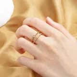 Gold Diamond Opening Adjustable Irregular Ring Gifts