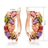 4PCS Colorful Drop Diamond Ring Earring Necklace Bracelet Jewelry Set Crystal Gift For Women Girls