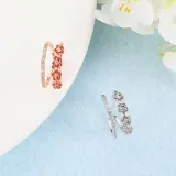 Rings Open Crystal Diamante Rose Flower Double Layer Adjustable Jewelry Gift for Women Girls
