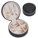 Circular Zipper Type PU Leather Jewelry Box For Girls and Women