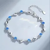 Silver Zircon Diamond Love Pendant Chain Jewelry Bracelet Necklaces Jewelry Sets