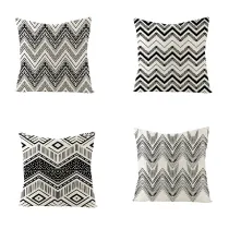 4PCS Home Cotton Decorative Beige Geometry Throw Pillow Case Cushion Covers For Sofa Couch Bed Chair