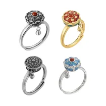 Traditional Lotus Anxiety Relief Ring And Necklace For Women With Gift Box