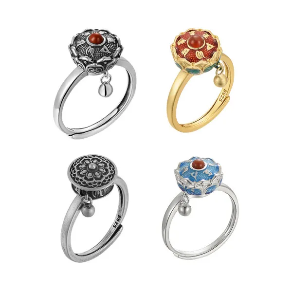 Traditional Lotus Anxiety Relief Ring And Necklace For Women With Gift Box