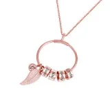DIY Leaf Round Ring Necklace Bracelet Name Engraved Custom with Birth Stone