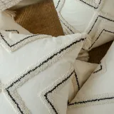 Tassels Decorative Geometric Striped Pillow Case Cushion Cover For Sofa Couch Bed Chair