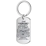2PCS Mothers Day Gift Best Mom Stainless Steel Letter Keyring Necklace Pendant for Mom